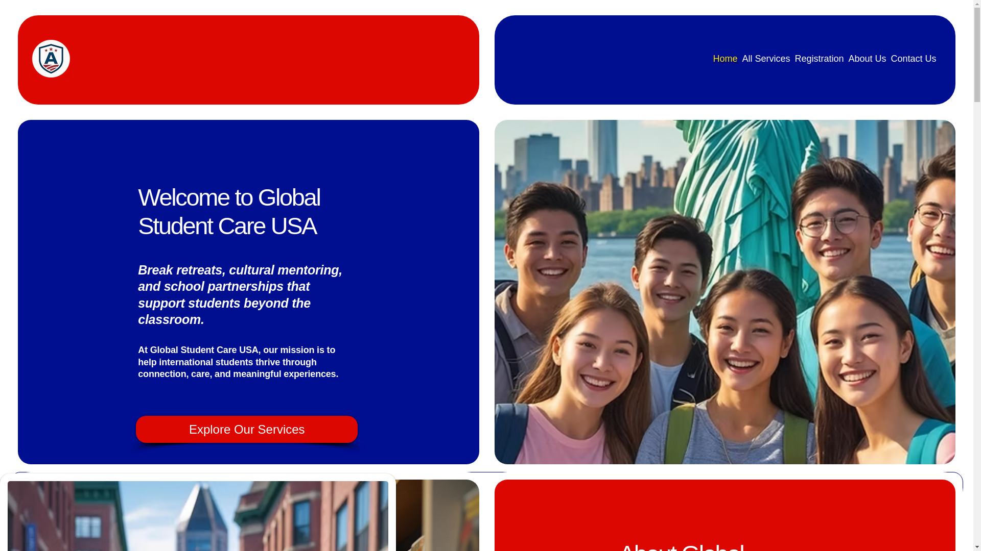 website screenshot of https://globalstudentcareusa.com/