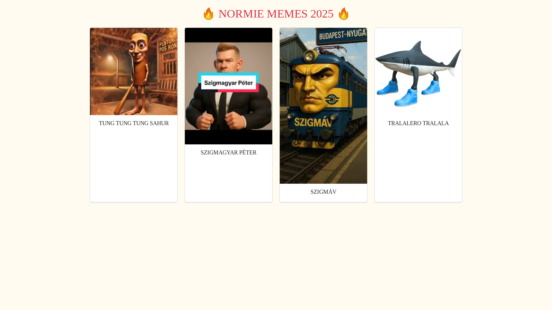 website screenshot of https://normieme.me/