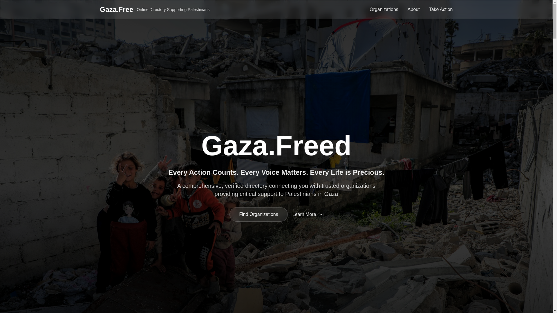 website screenshot of https://gaza-free-landing.pages.dev/