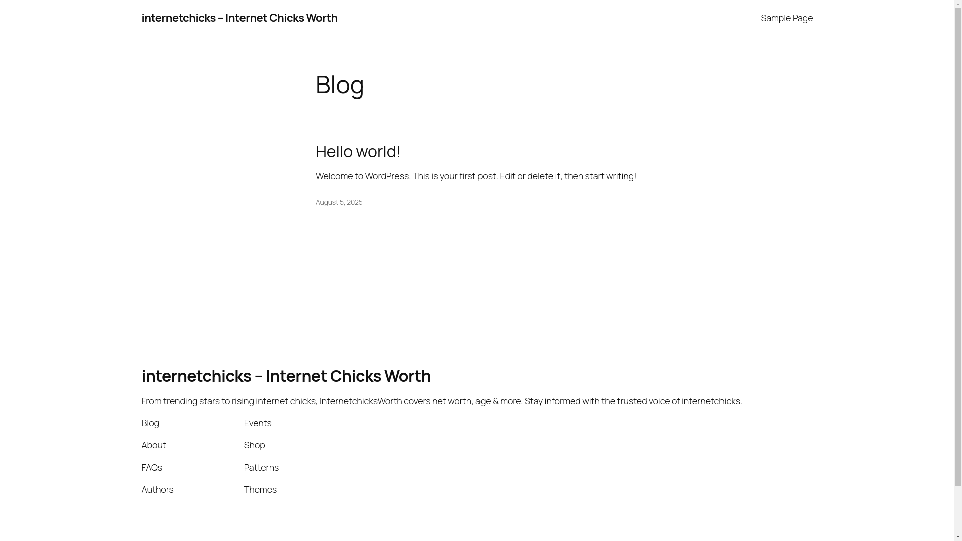 website screenshot of https://internetchicksworth.com/
