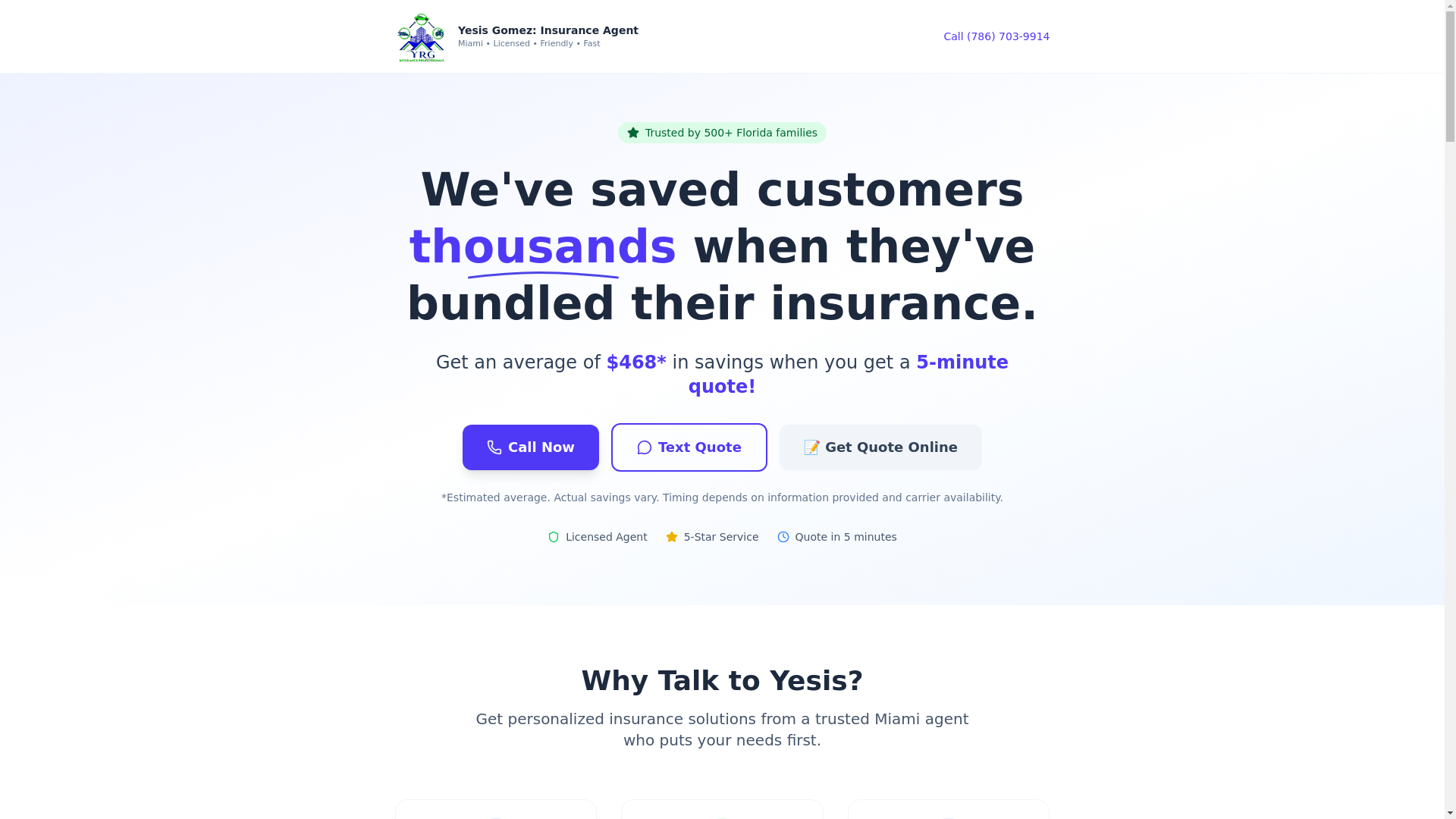 website screenshot of https://yesisgomezpolicies.com/