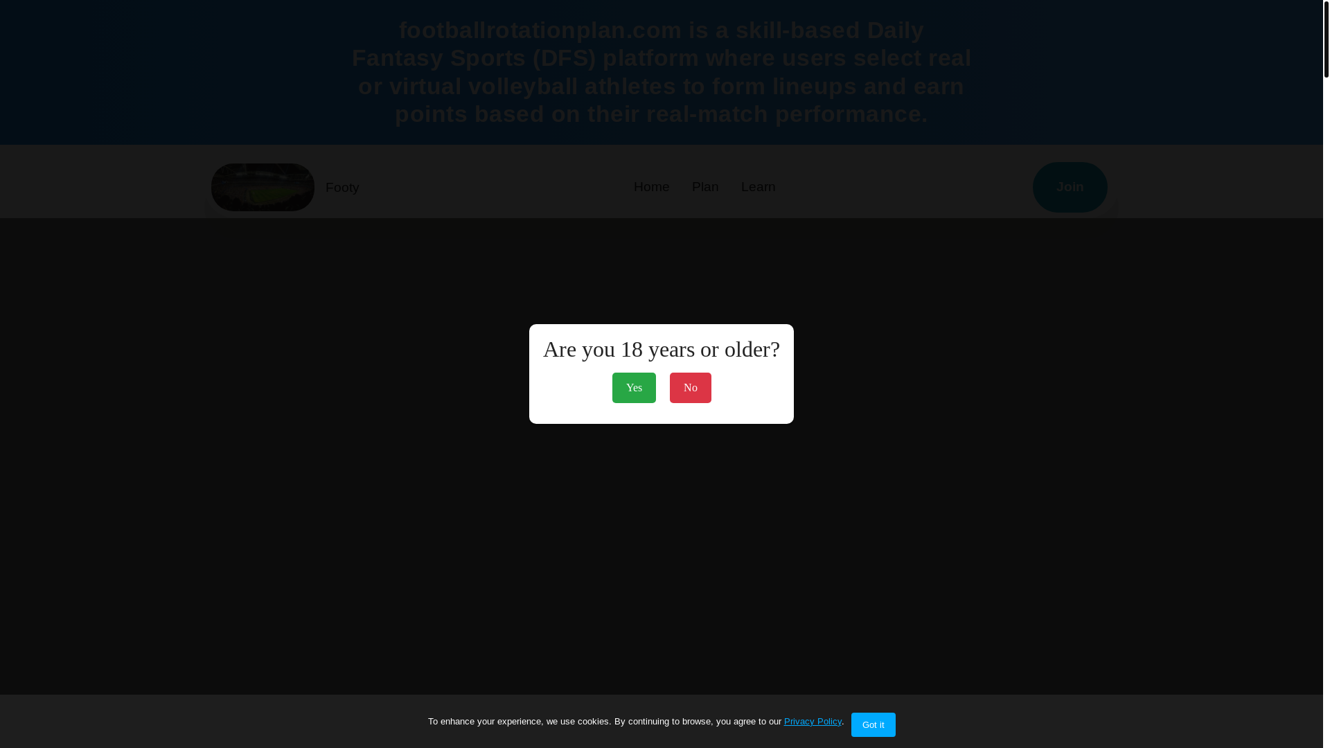 website screenshot of https://footballrotationplan.com/