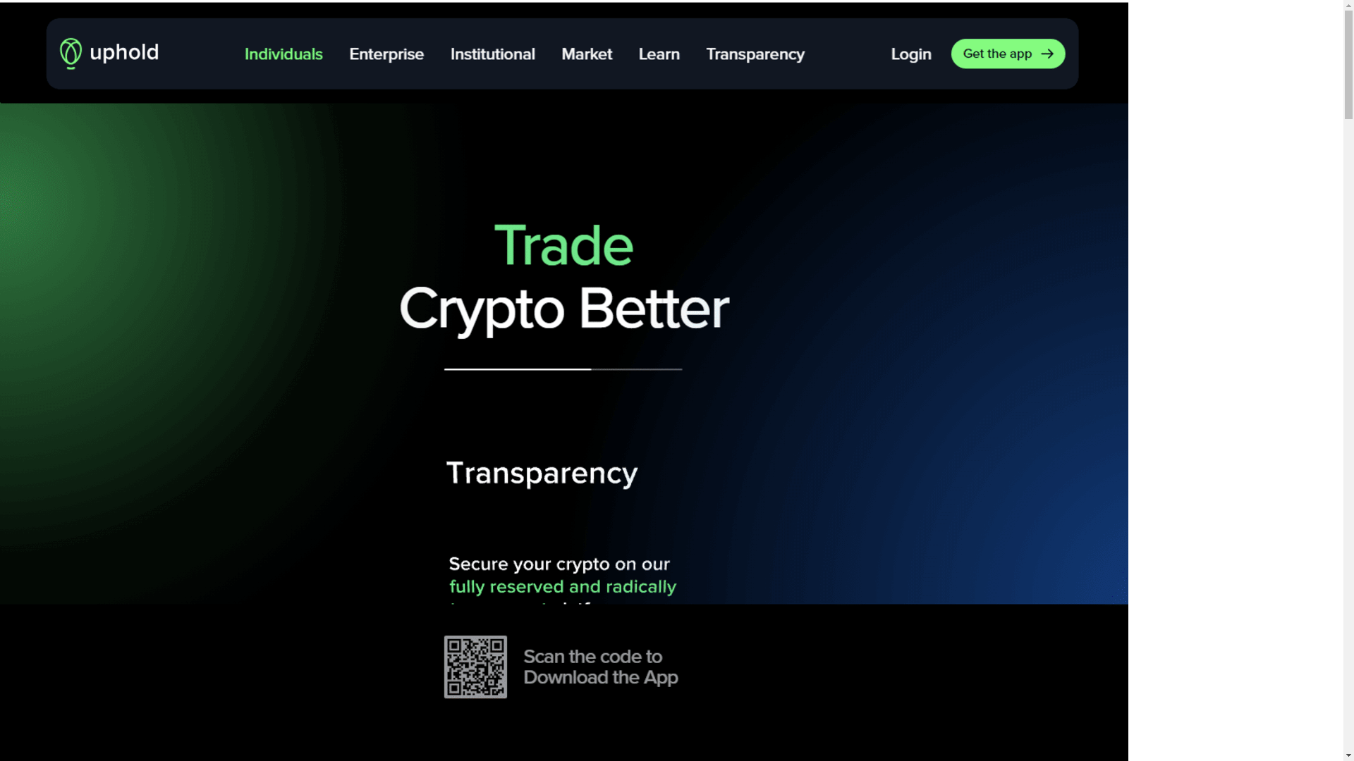 website screenshot of https://log-in--home--uphold.webflow.io/