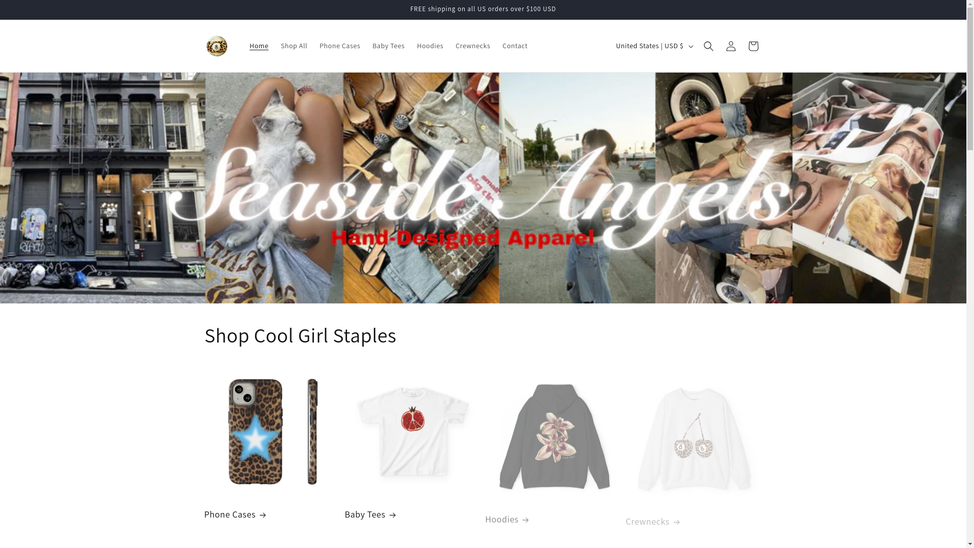 website screenshot of https://seasideangels.shop/