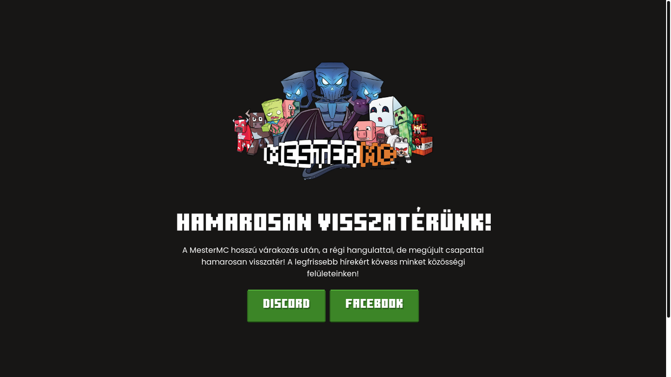 website screenshot of https://mestermc.hu/