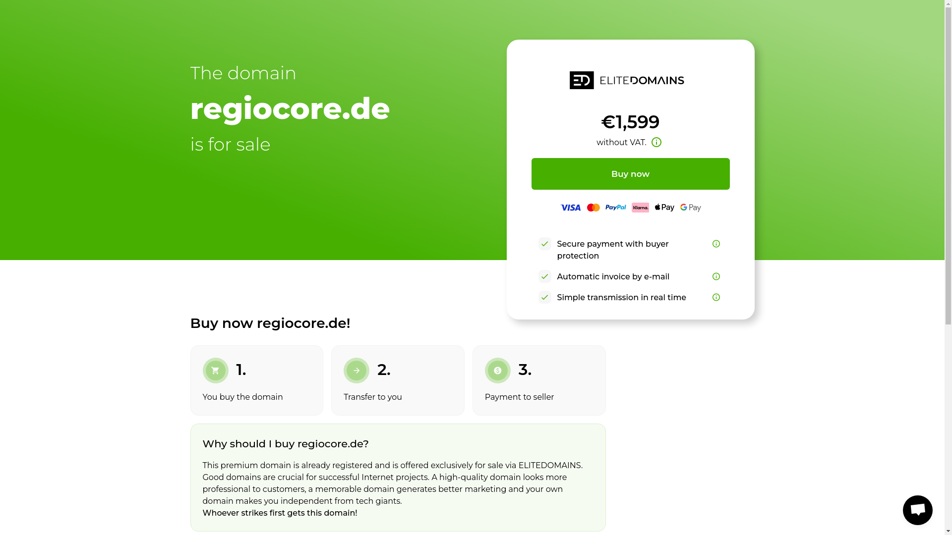 website screenshot of https://regiocore.de/