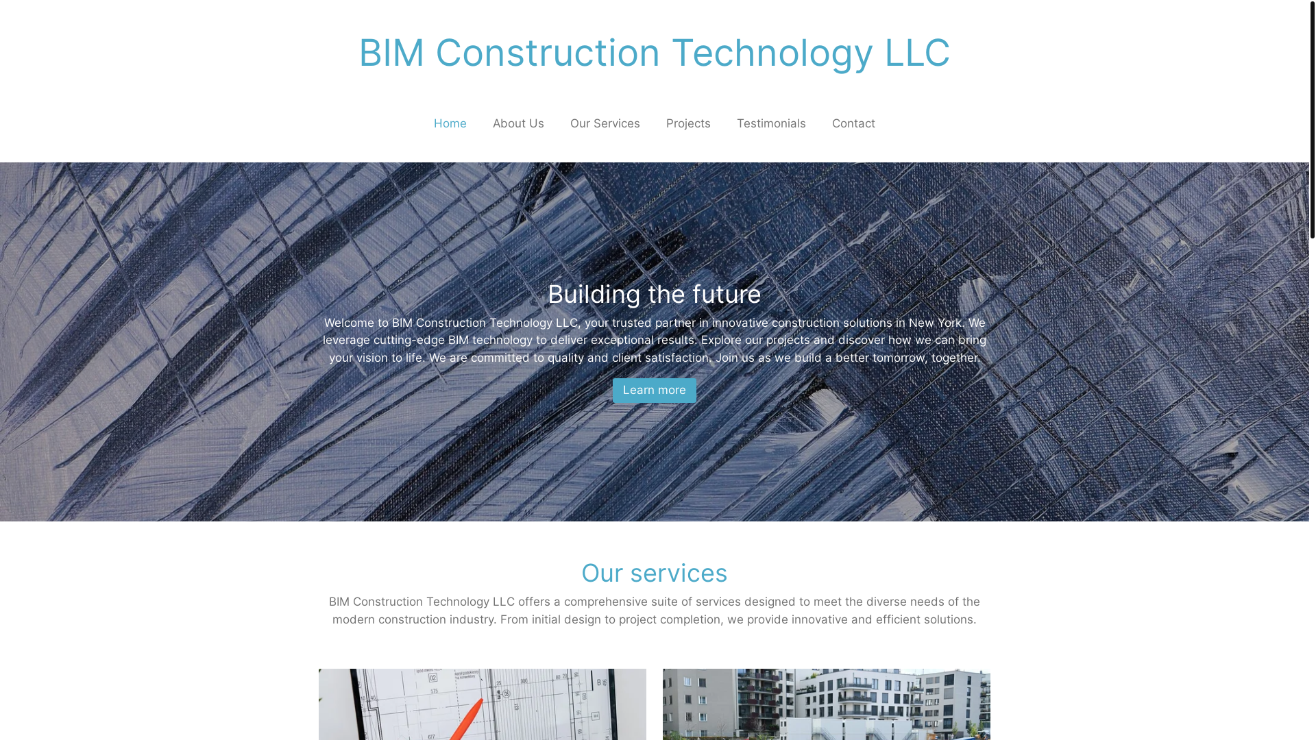 website screenshot of https://bimconstructiontechnologyllc.com/