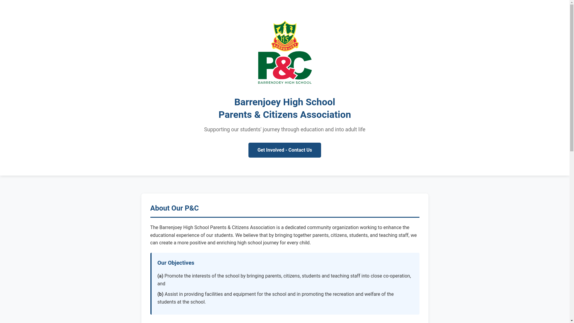 website screenshot of https://bhspandc.pages.dev/