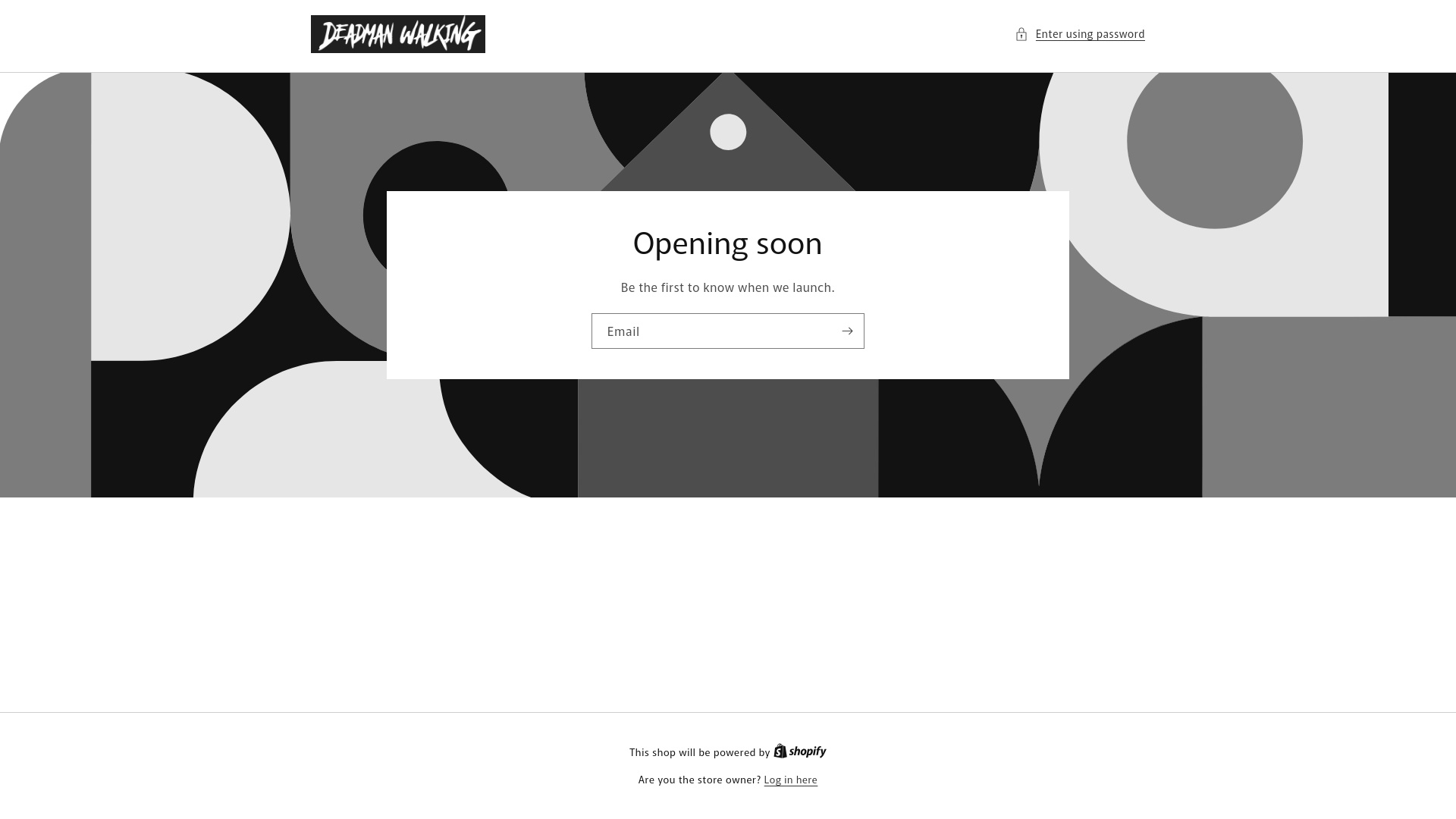 website screenshot of https://deadmanwalkingapparel.com/