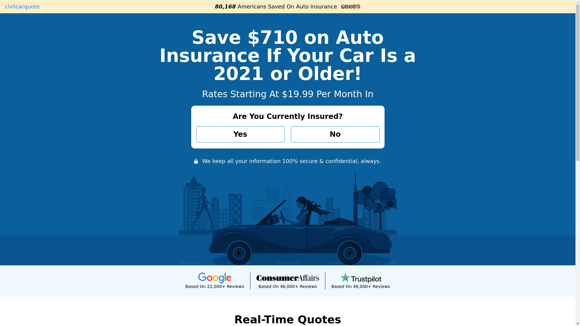 website screenshot of https://civilcarquote.com/