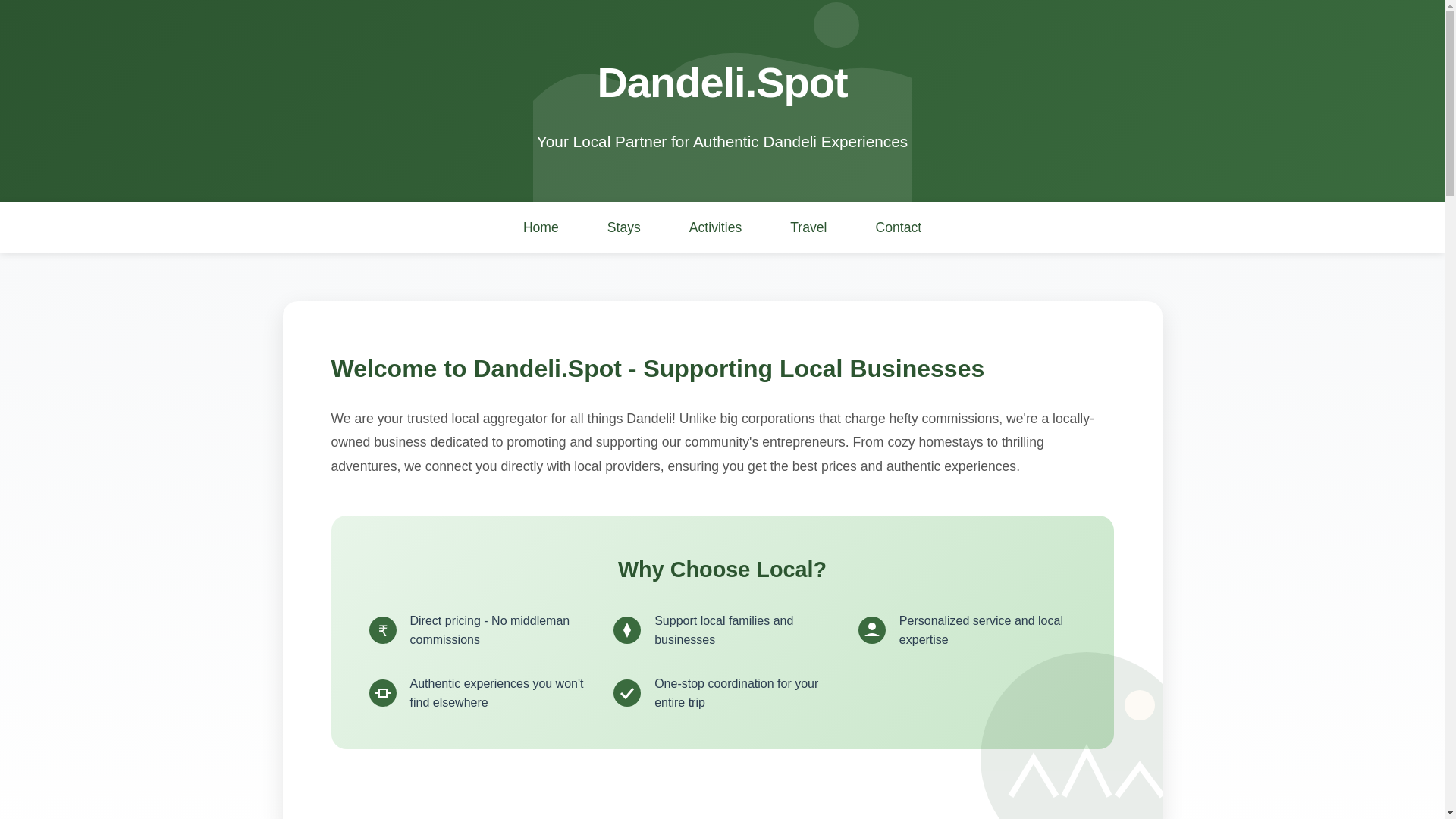 website screenshot of https://dandeli.spot/