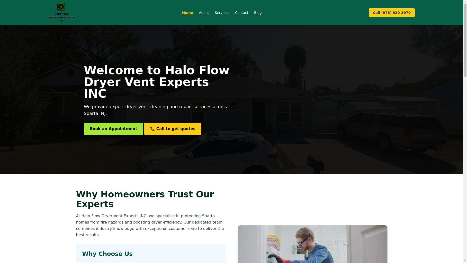 website screenshot of https://haloflowdryerventexpertsinc.site/
