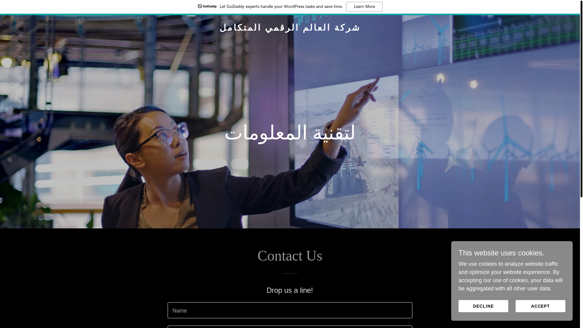 website screenshot of https://alealamalraqamii.com/