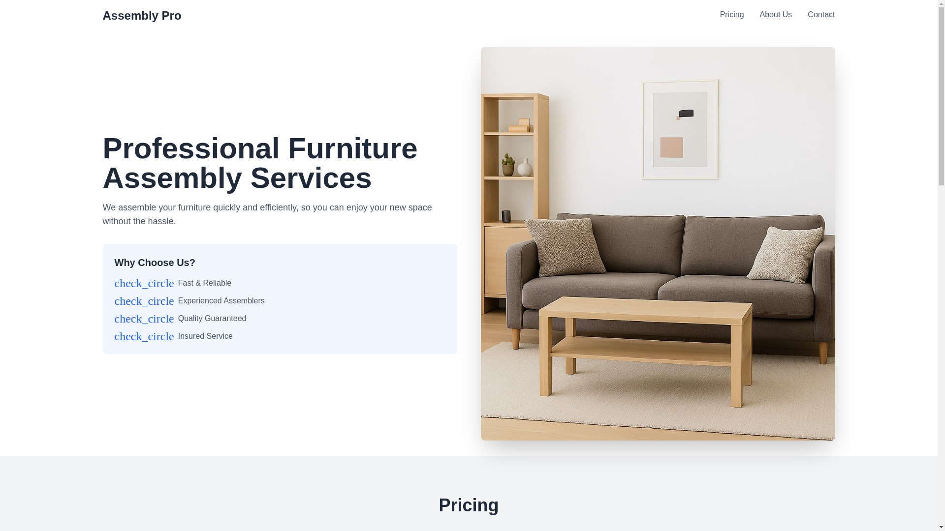 website screenshot of https://assembleproservices.com/