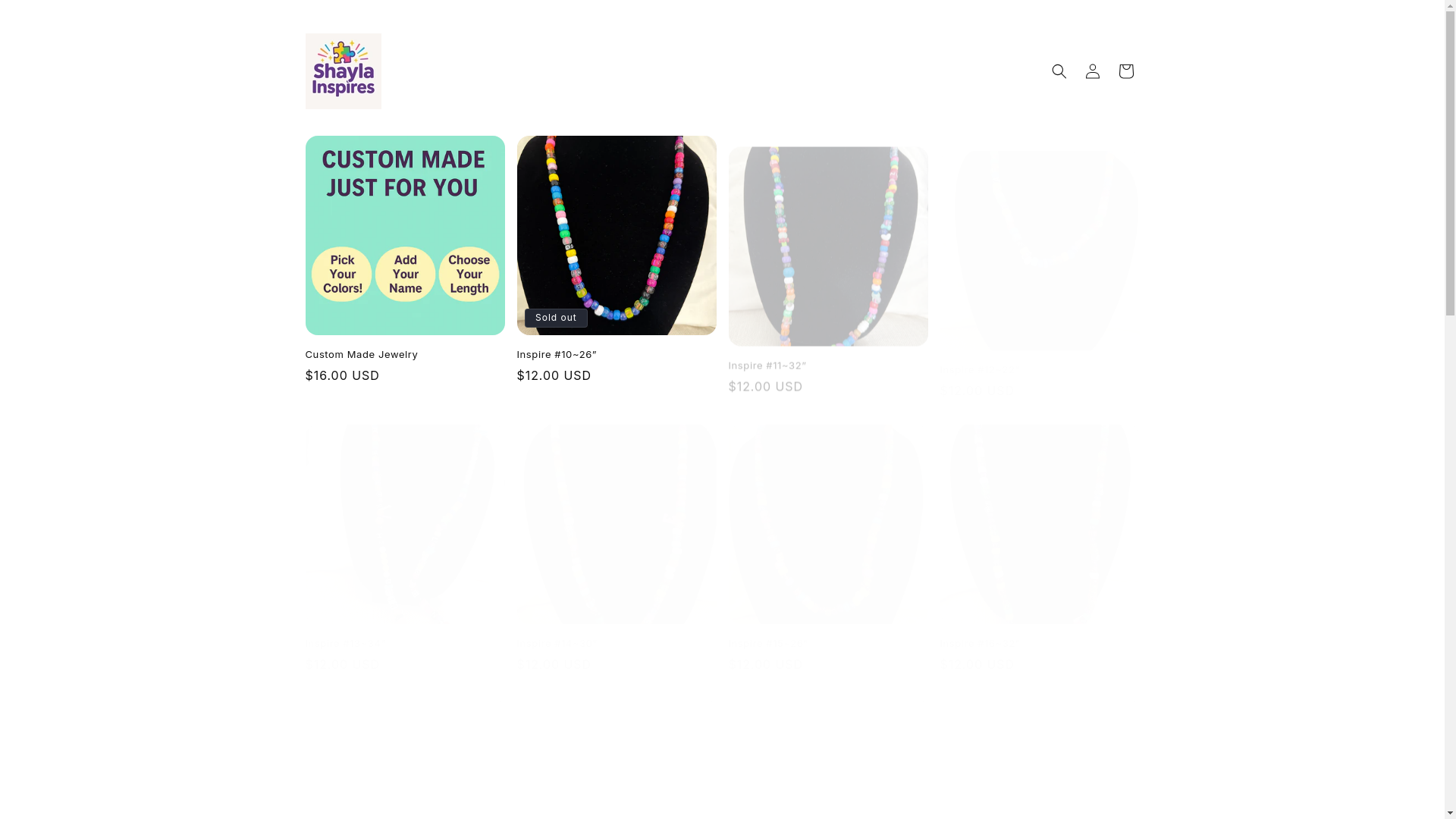 website screenshot of https://shaylainspiresshop.com/
