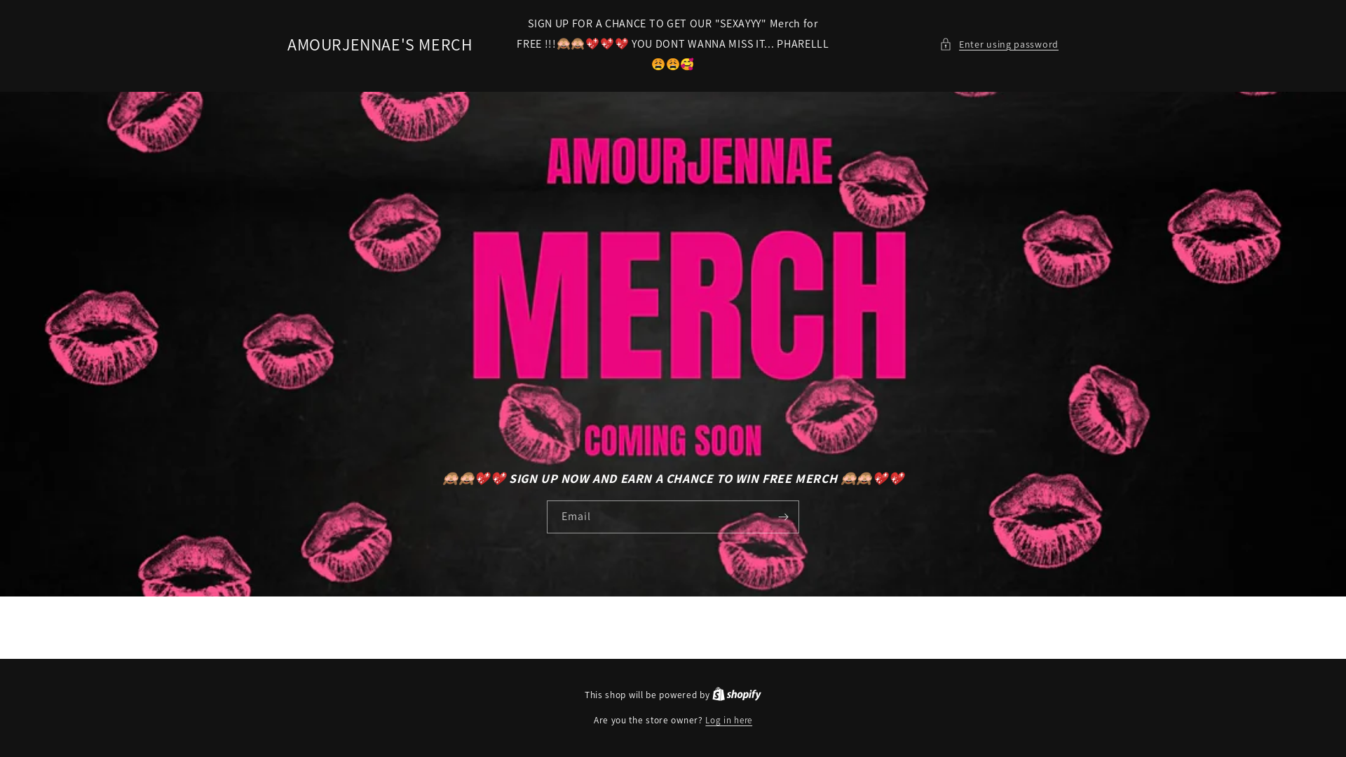 website screenshot of https://amourjennaemerch.com/