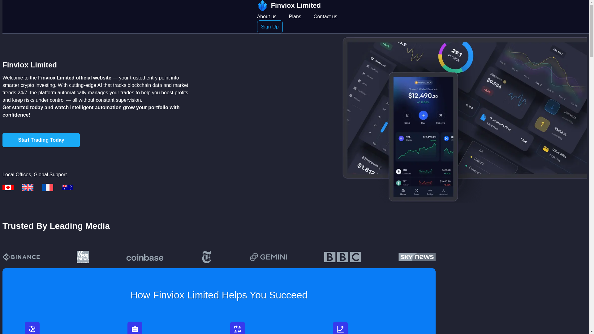 website screenshot of https://finvioxlimitedcanada.com/