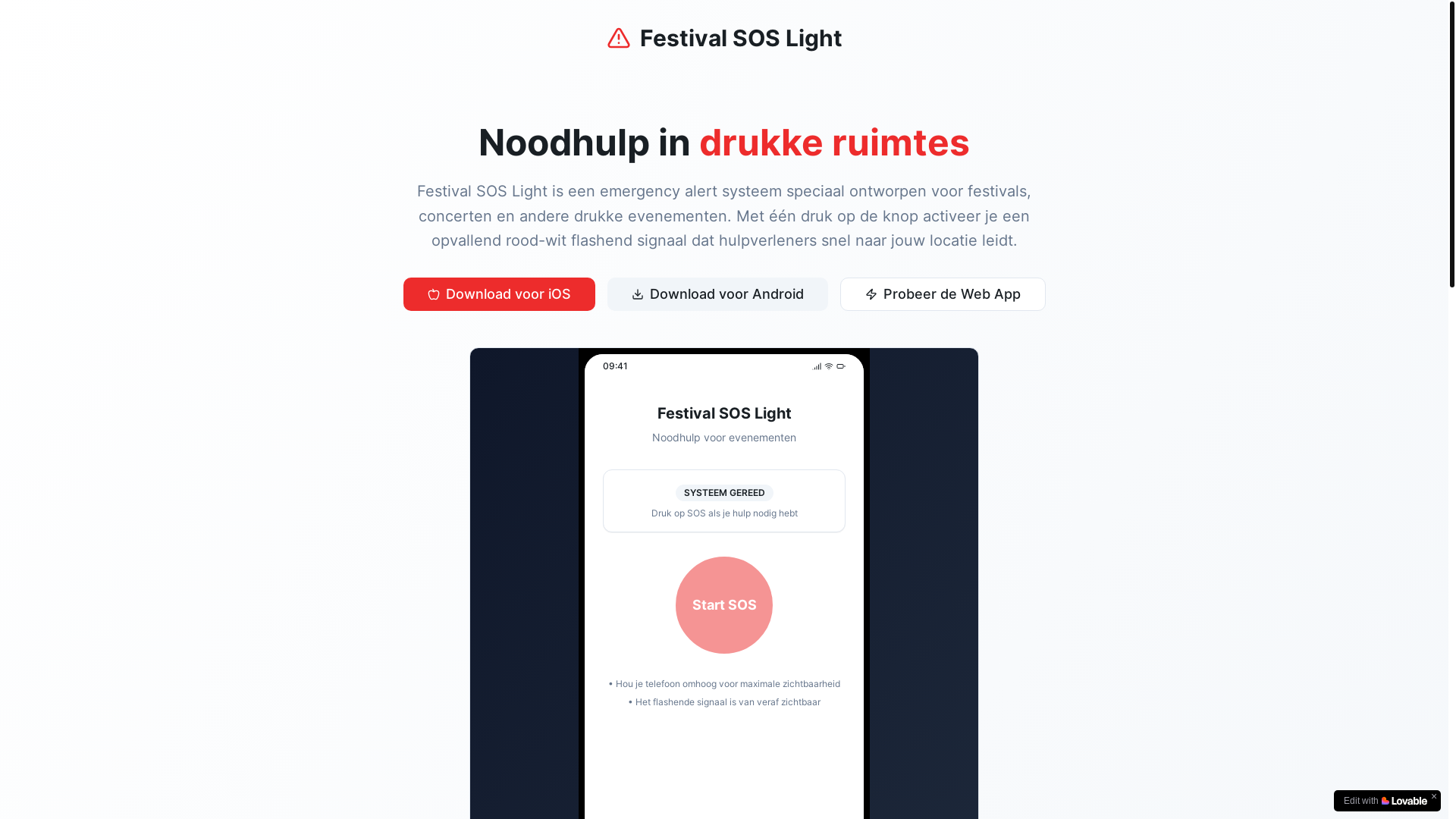 website screenshot of https://festivalsos.nl/