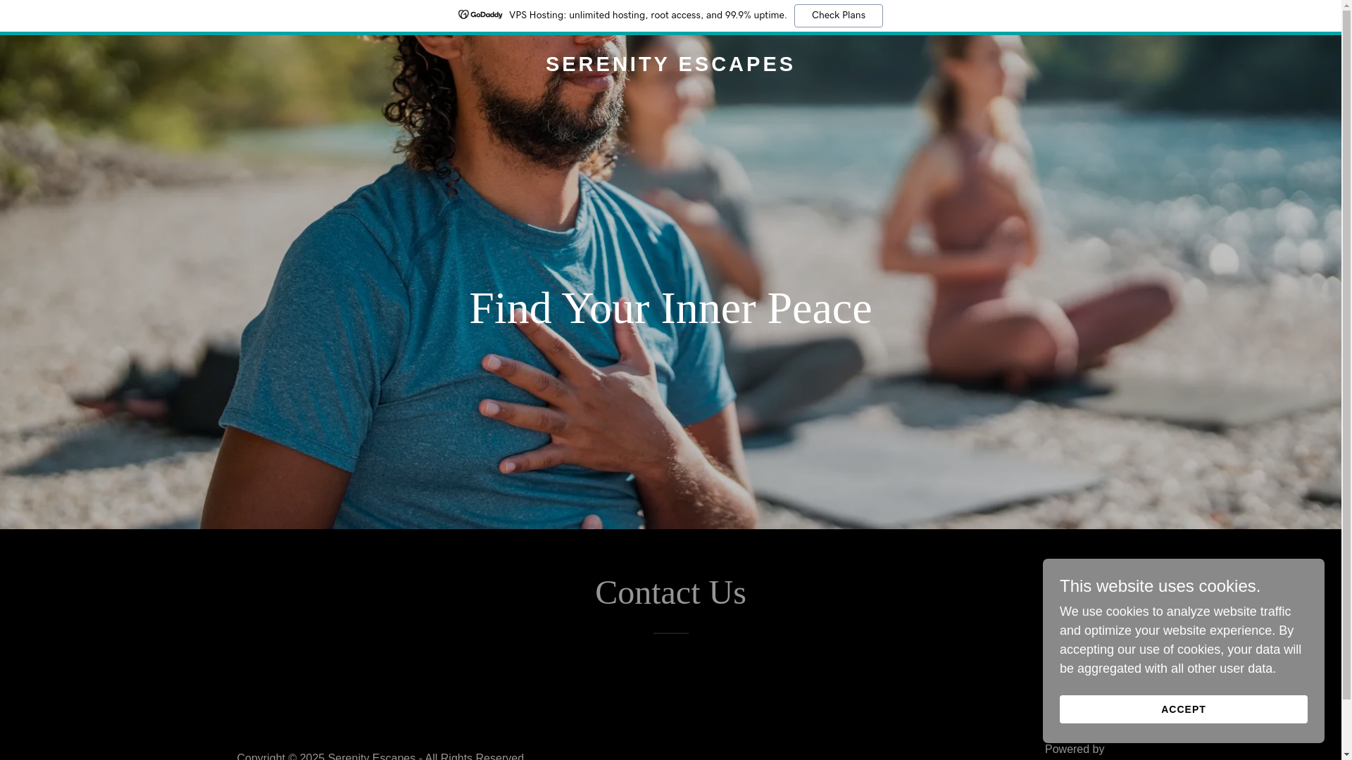 website screenshot of https://serenityescapes.in/