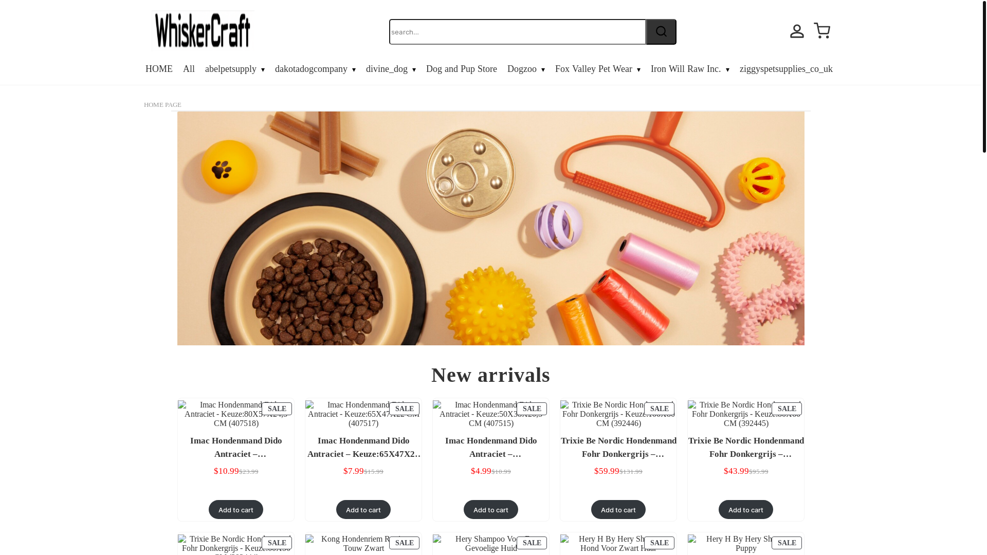 website screenshot of https://whiskercraftshop.com/