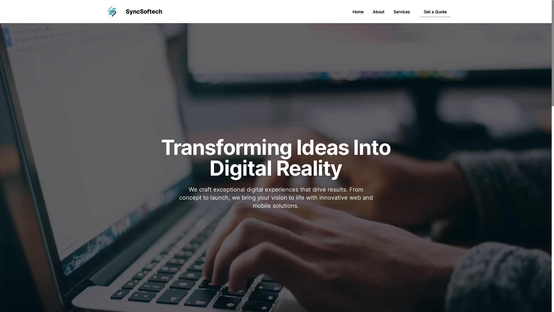 website screenshot of https://syncsoftech.com/