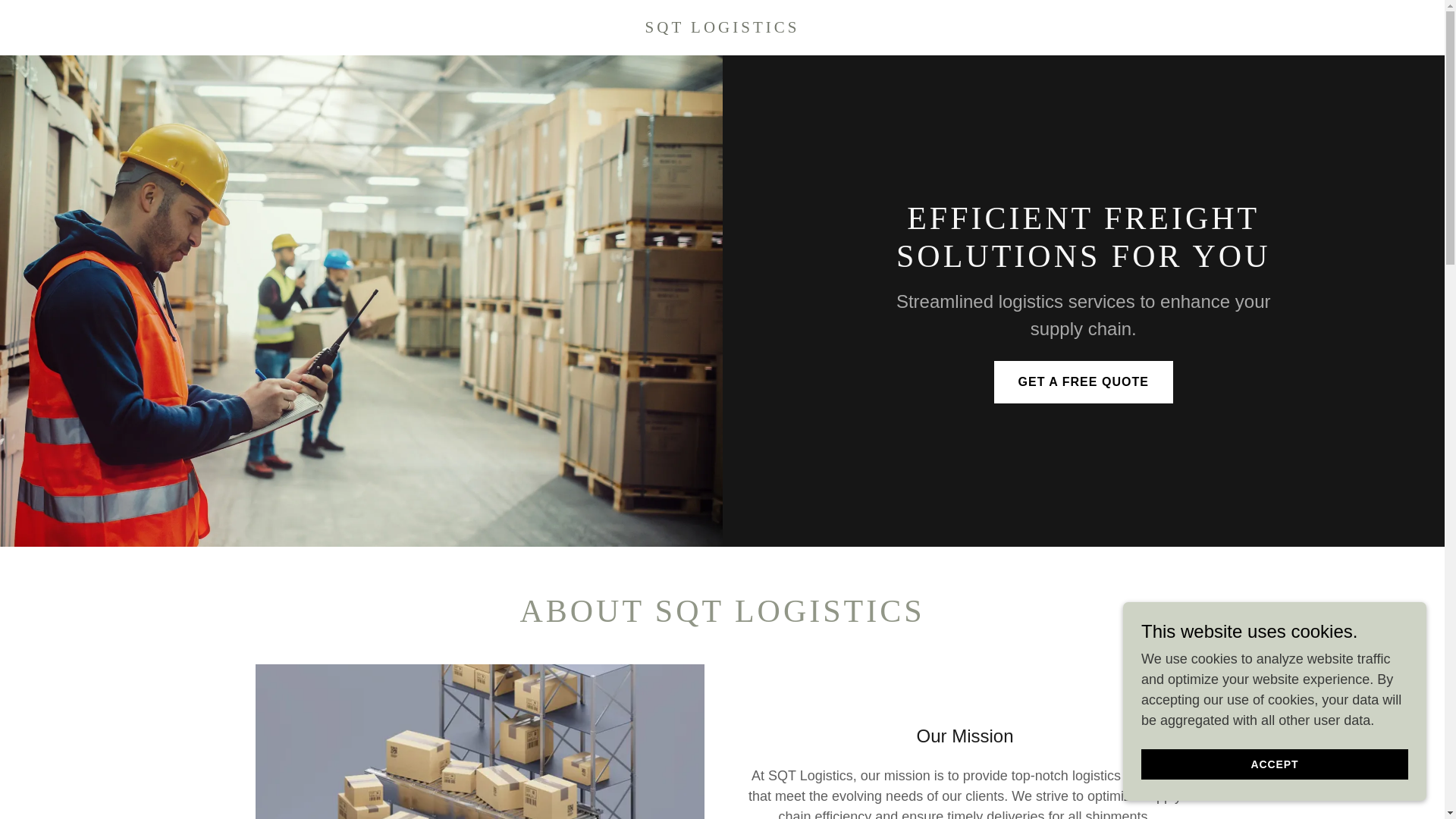 website screenshot of https://sqtlogistics.ai/