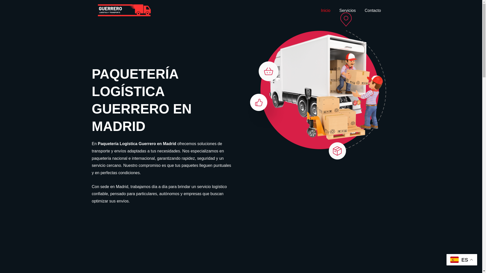 website screenshot of https://paqueterialogisticaguerrero.es/