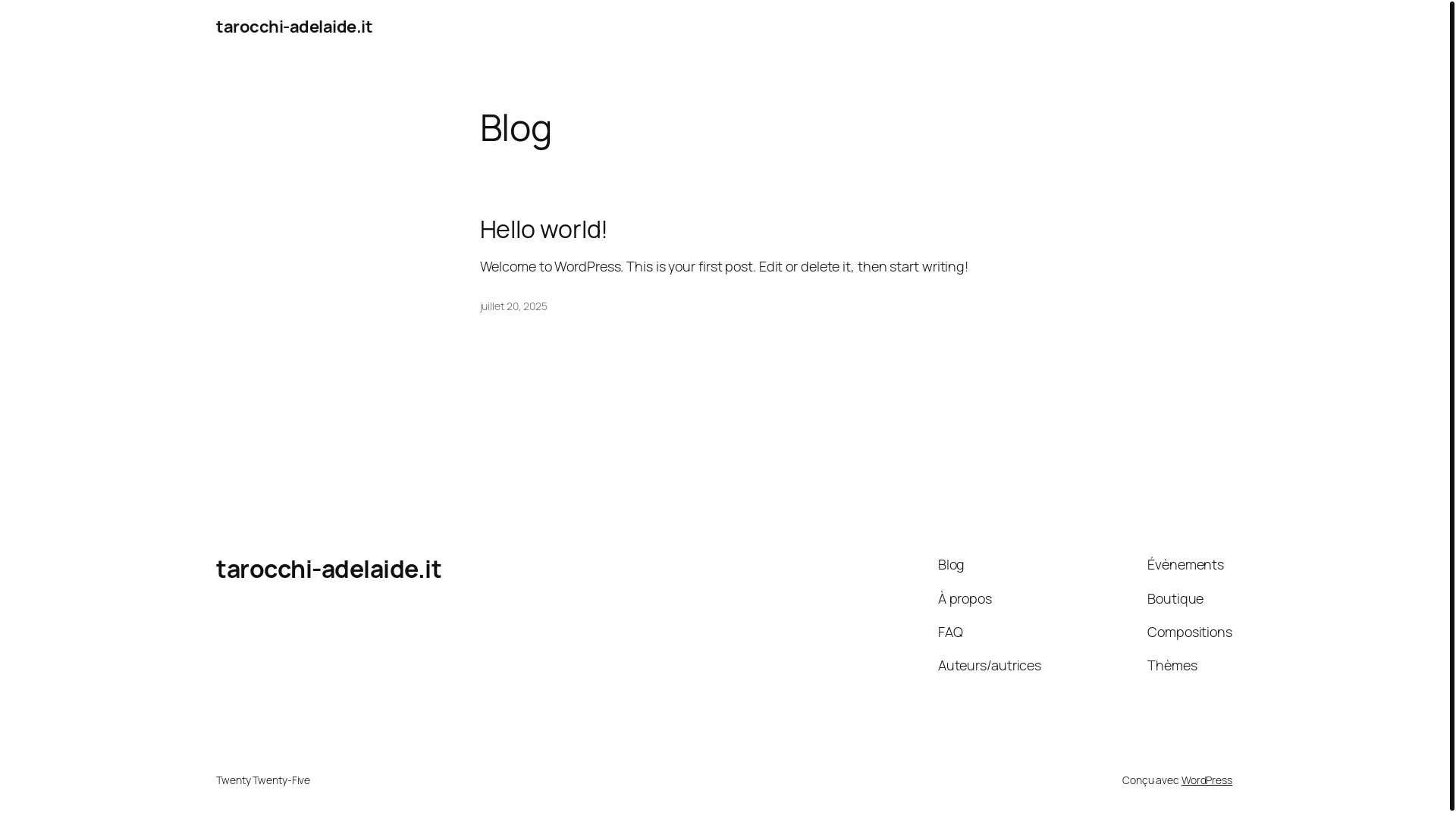 website screenshot of https://tarocchi-adelaide.it/
