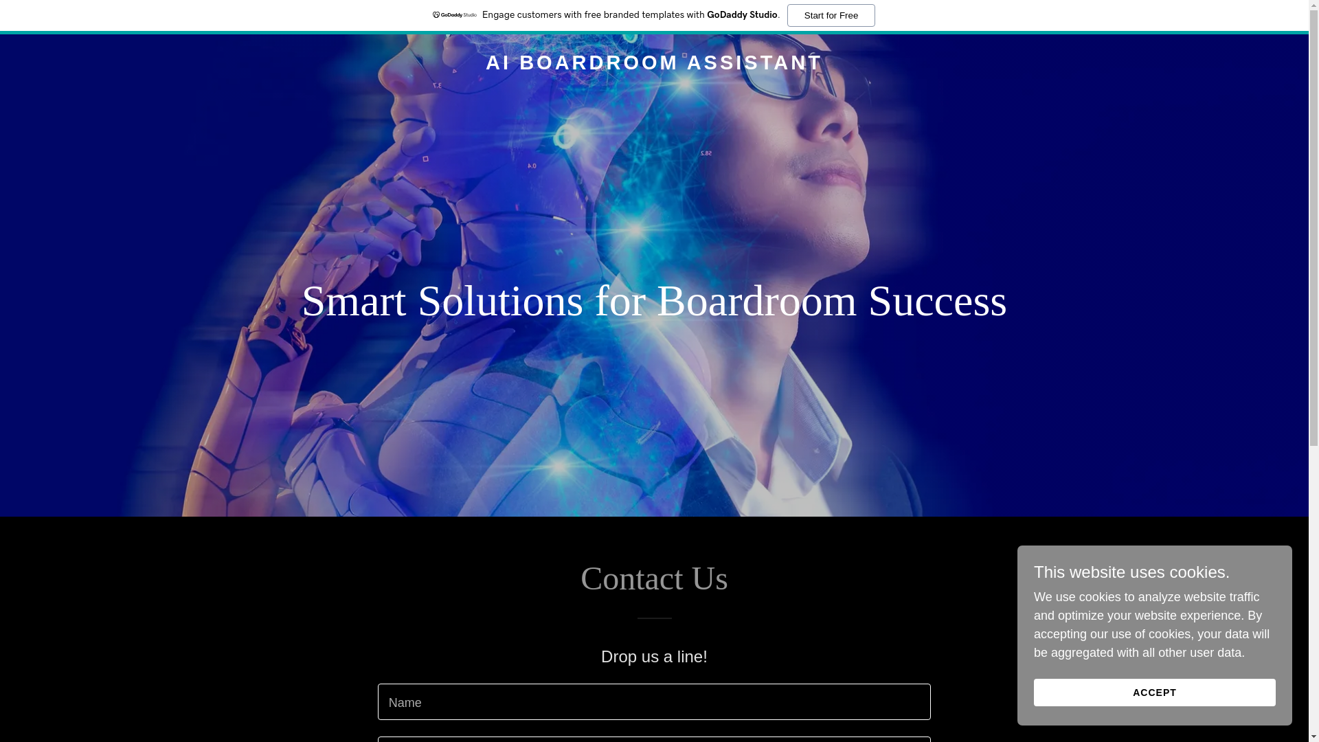 website screenshot of https://aiboardroomassistant.com/