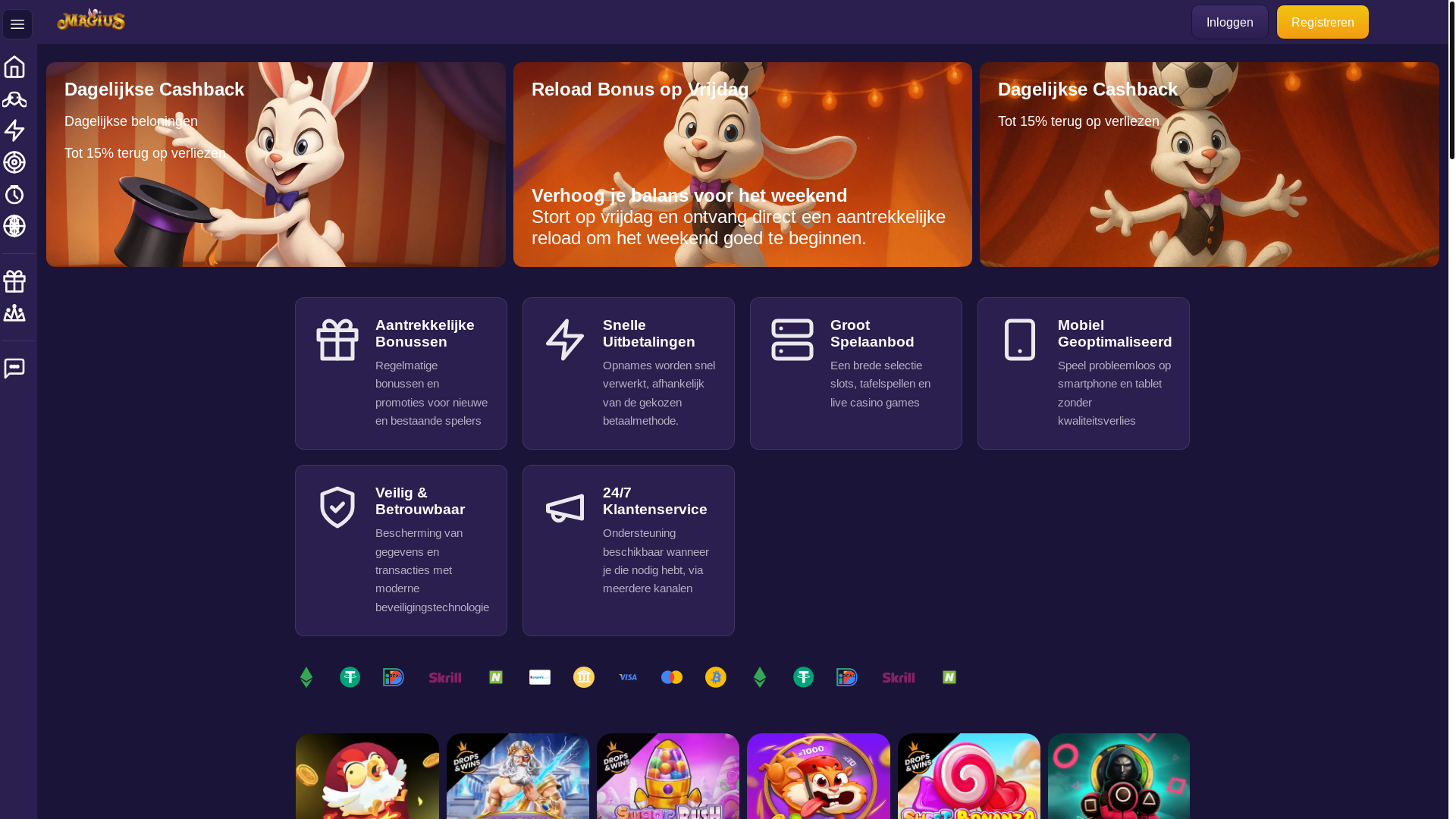 website screenshot of https://magius-playnl.com/