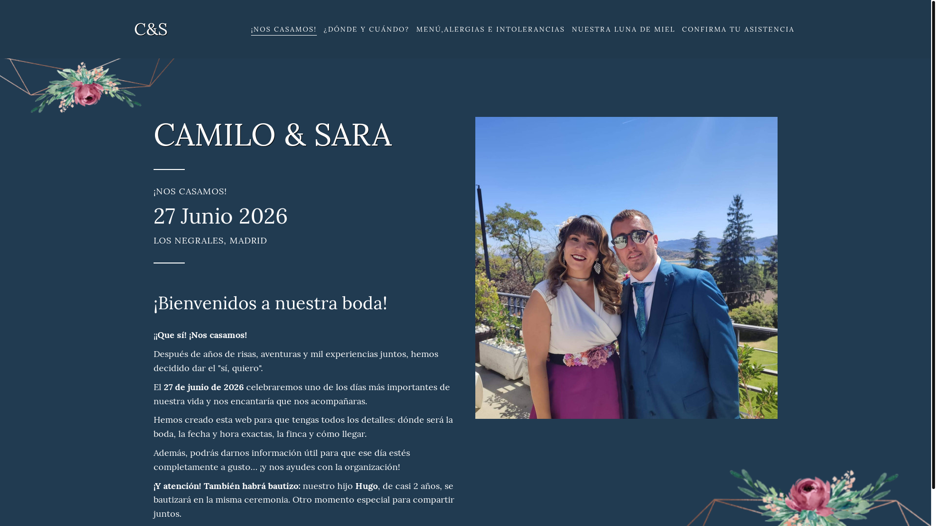 website screenshot of https://saraycamilo.com/
