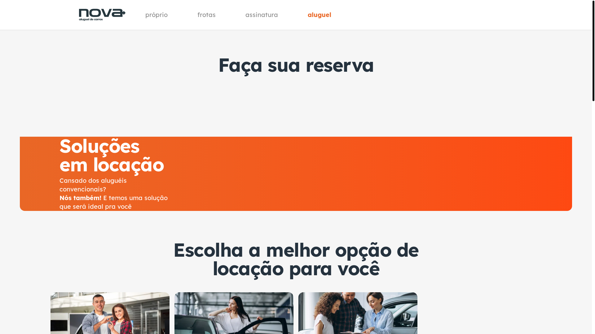 website screenshot of https://novaaluguel.com.br/