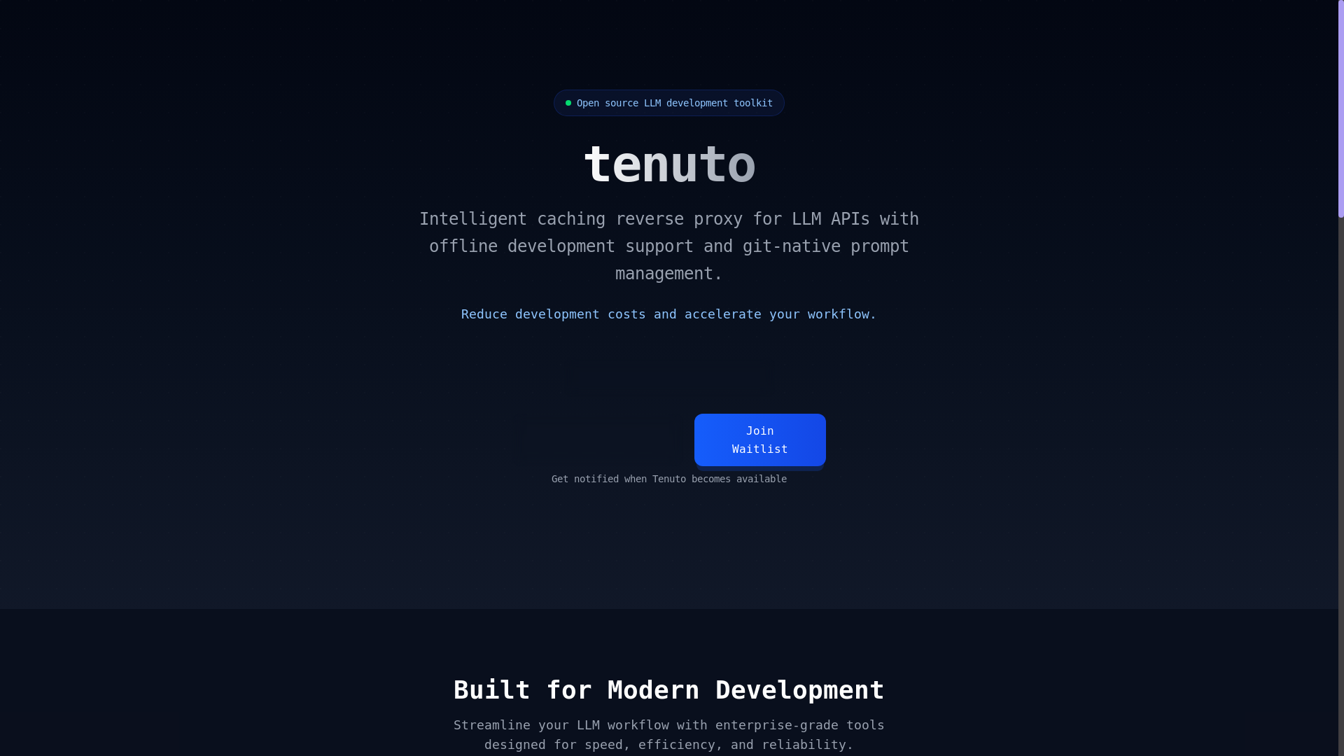 website screenshot of https://tenuto.pages.dev/