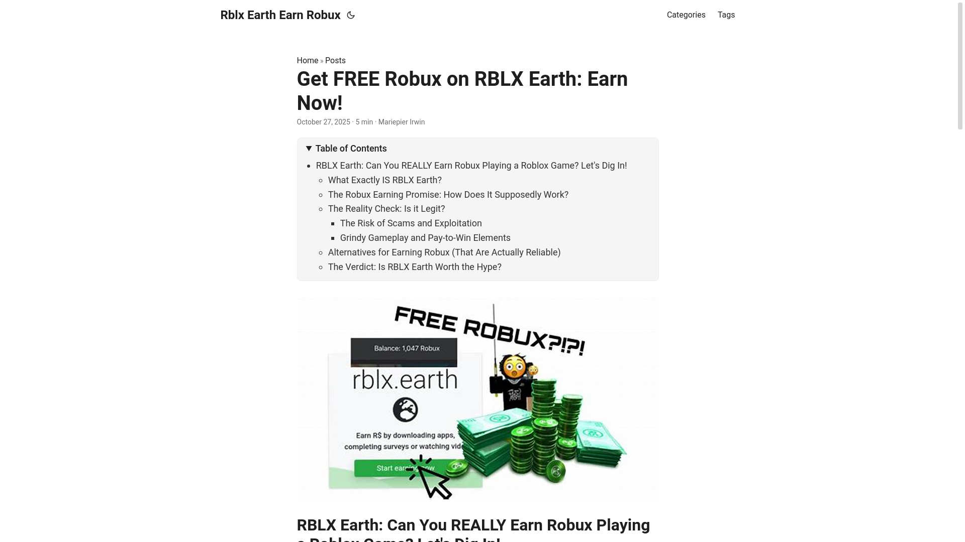website screenshot of https://rblx-earth-earn-robux.pages.dev/