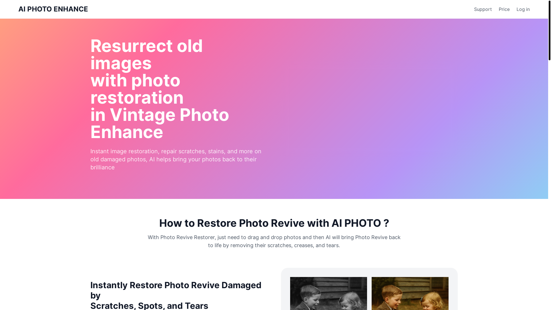 website screenshot of https://aiphotoenhancer.net/