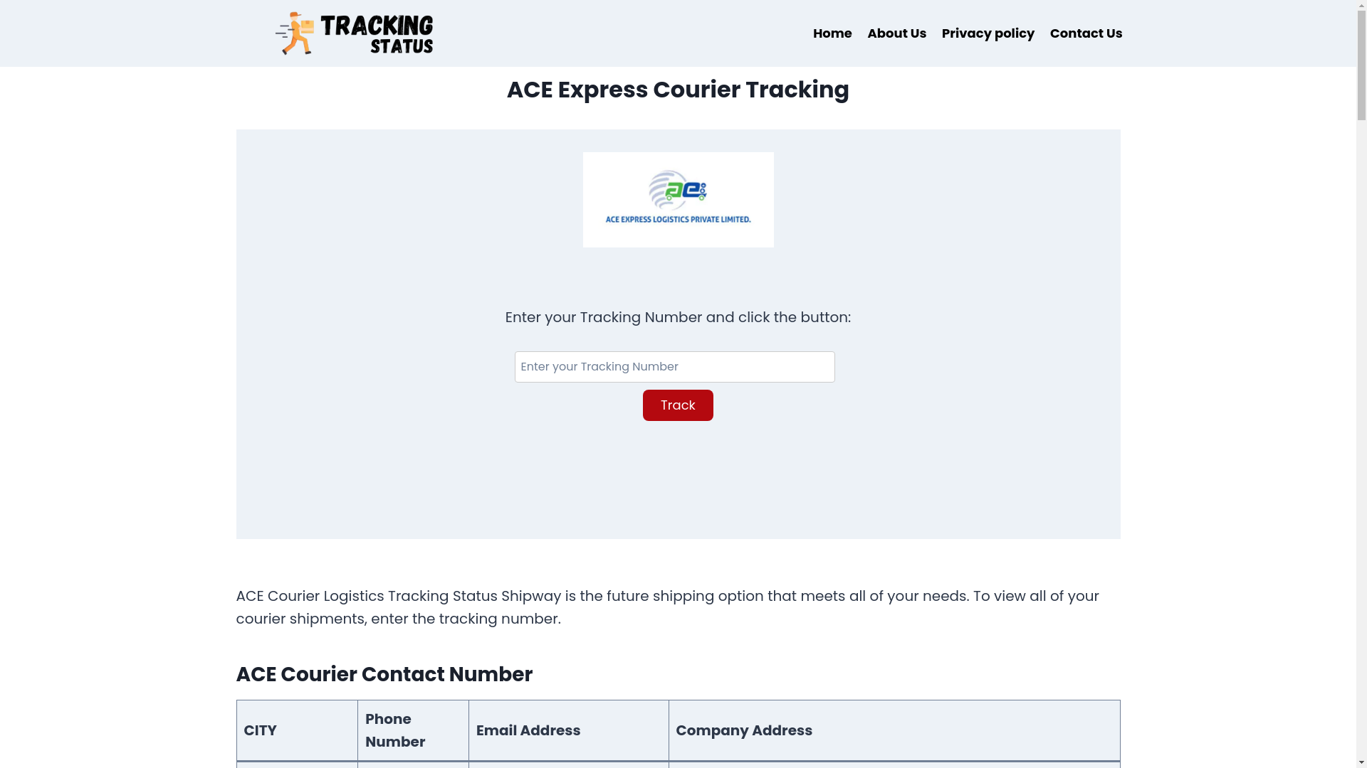 website screenshot of https://trackingstatus.in/ace-courier-tracking/#google_vignette