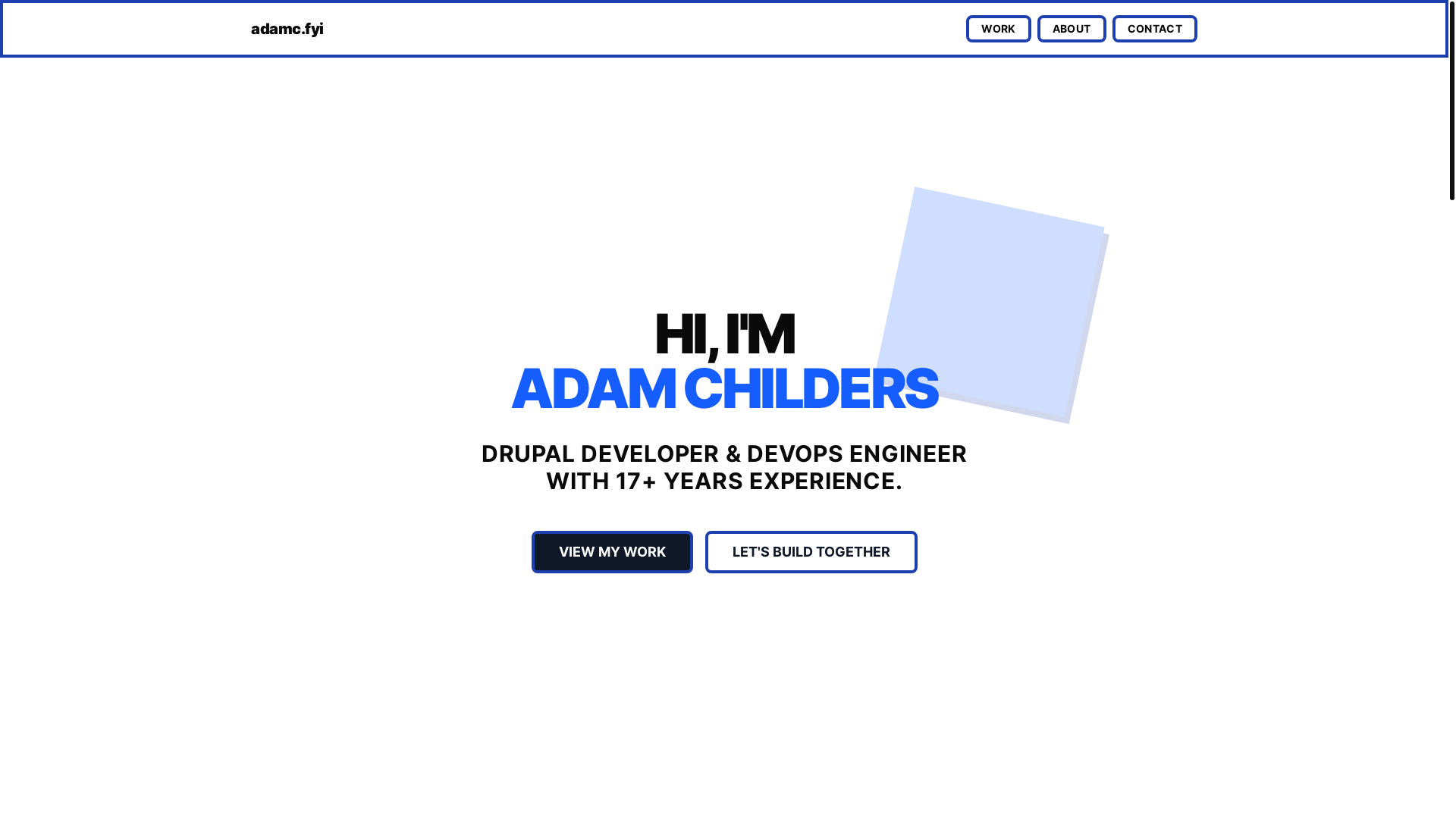 website screenshot of https://adamc.fyi/