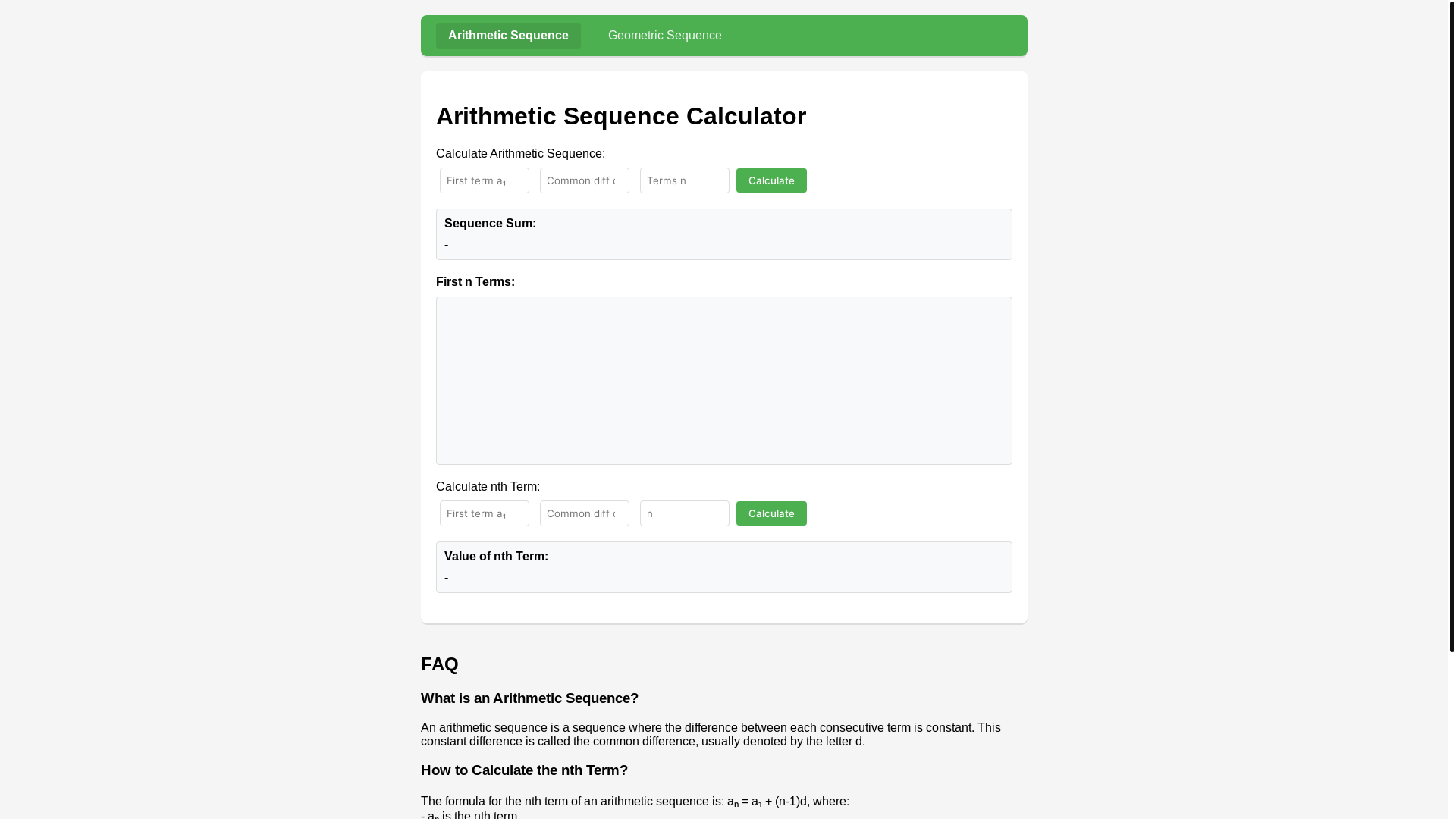 website screenshot of https://recursivesequence.net/