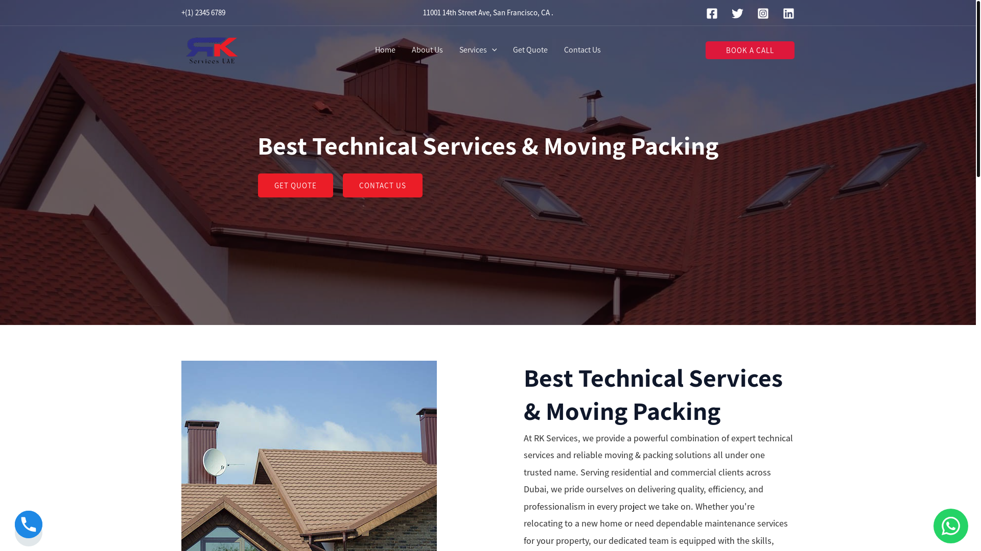 website screenshot of https://rkservicesuae.com/
