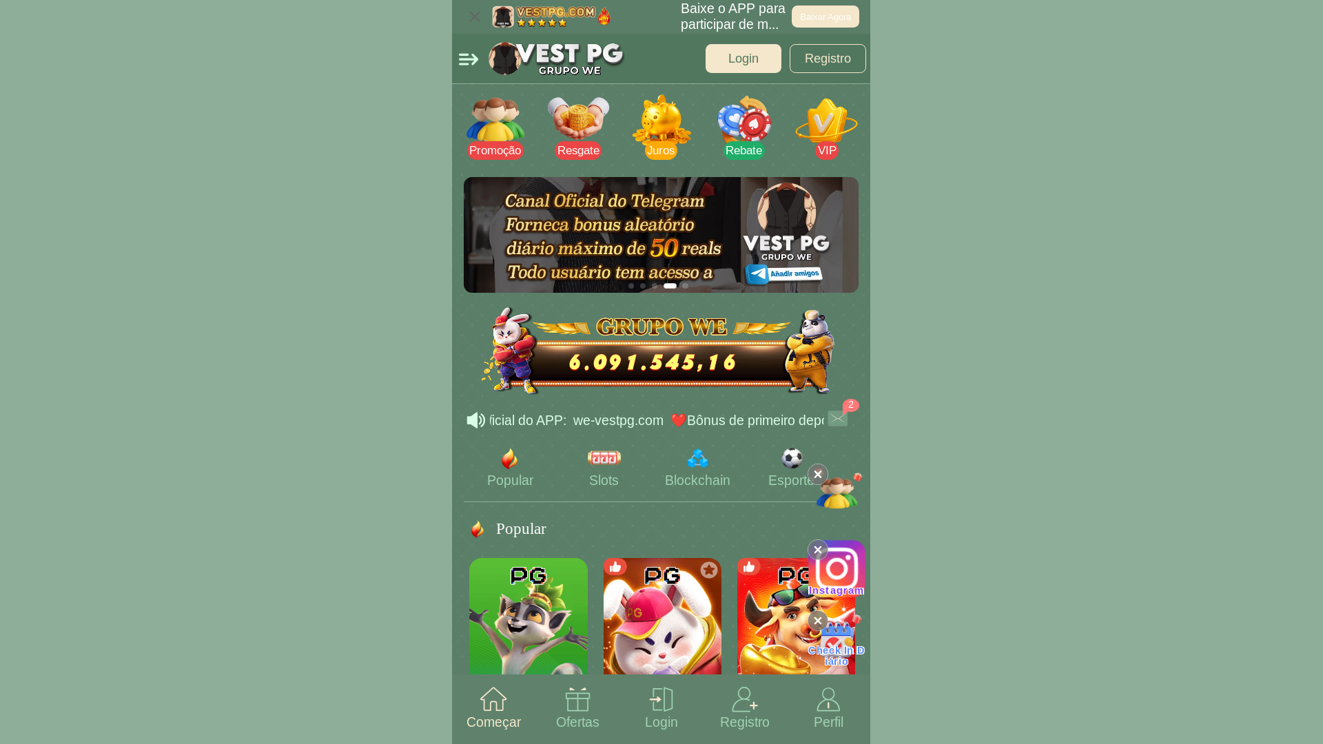 website screenshot of https://vestpg.vip/