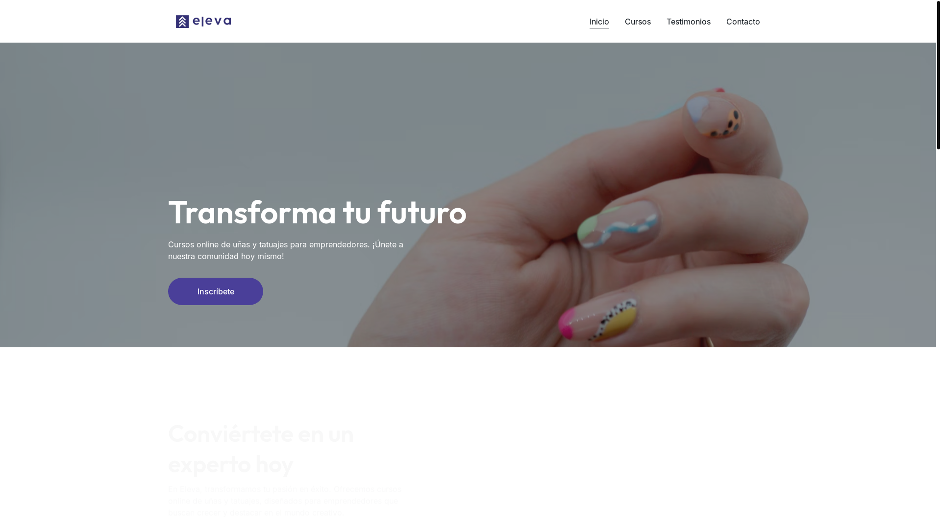 website screenshot of https://elevaacademy.es/