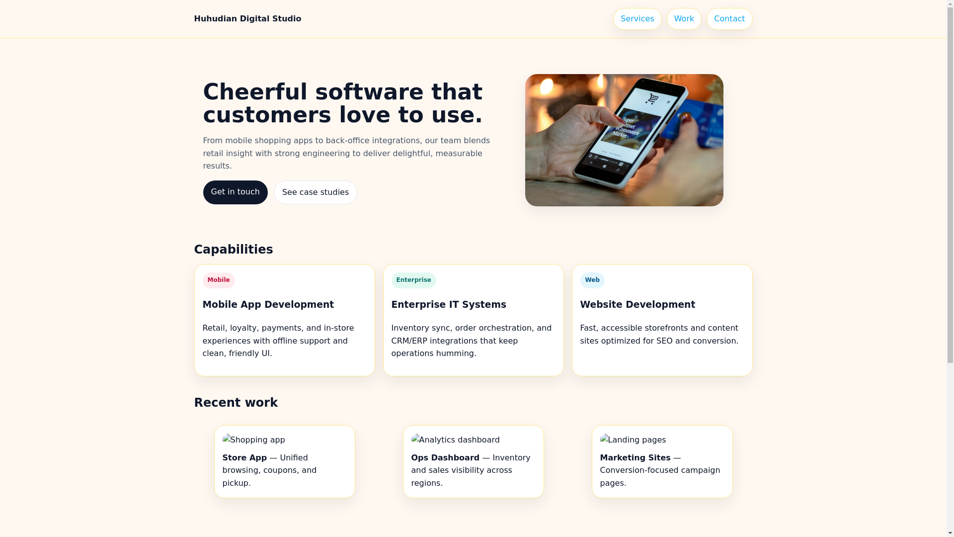 website screenshot of https://huhudian.xyz/