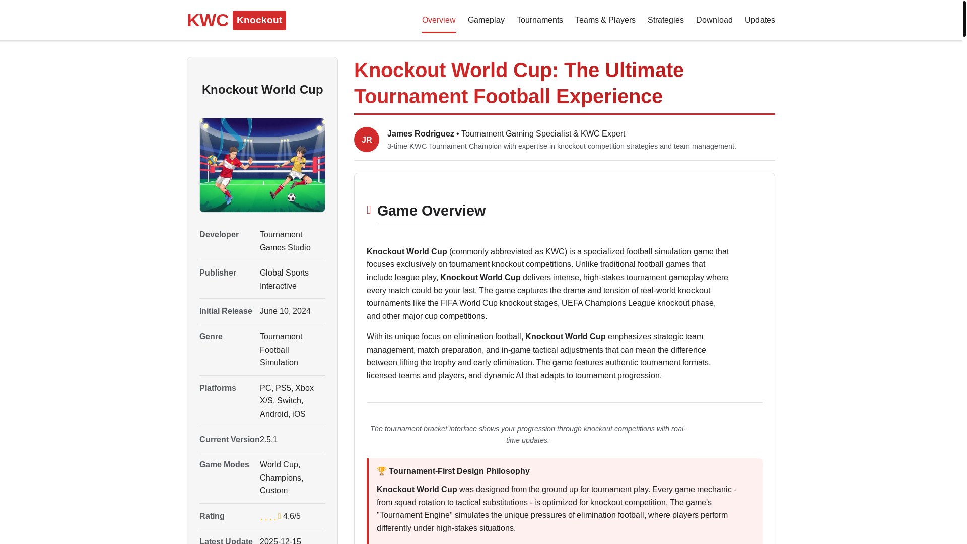 website screenshot of https://knockoutworldcup.com/