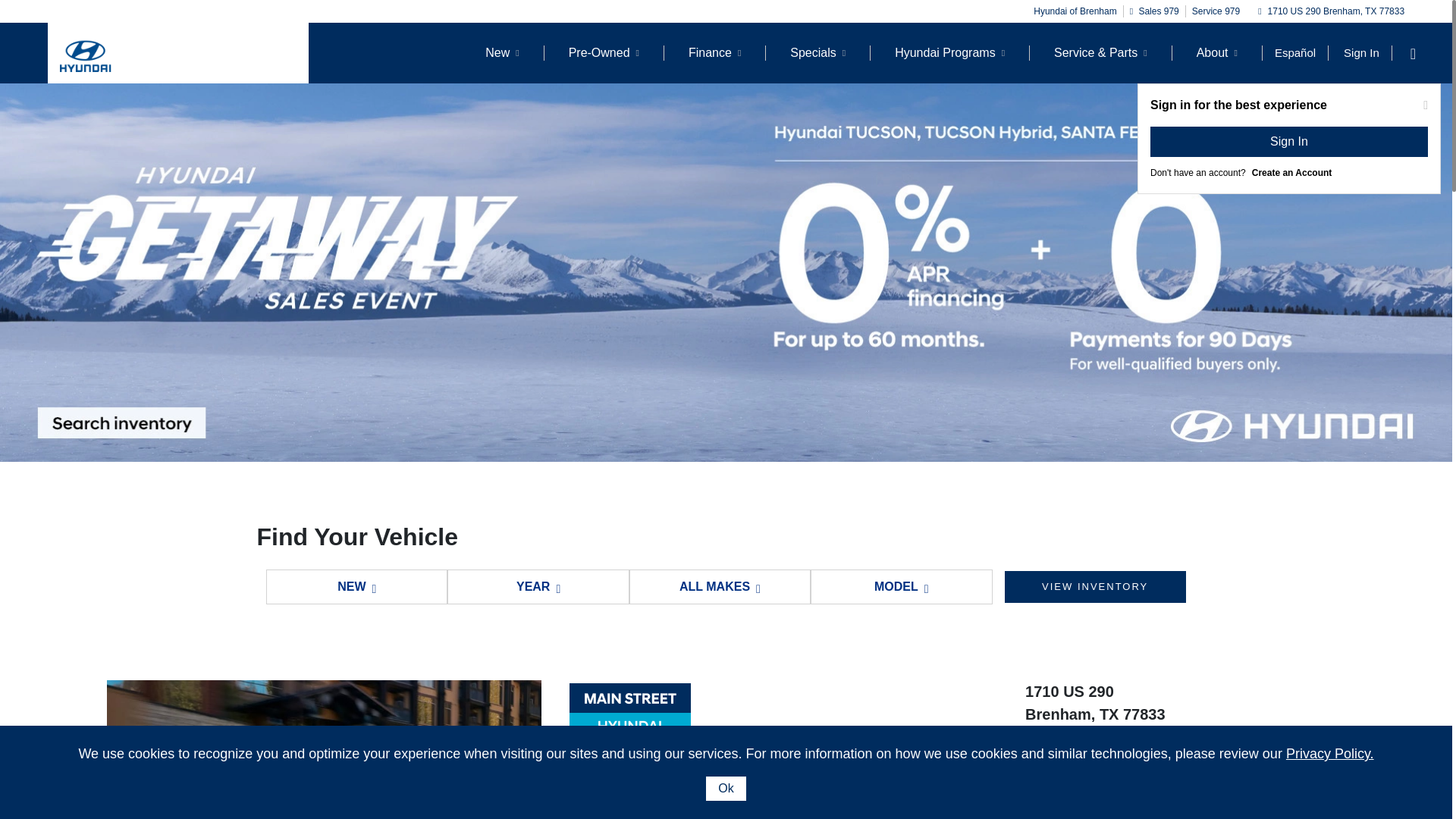 website screenshot of https://brenhamhyundaistage.com/