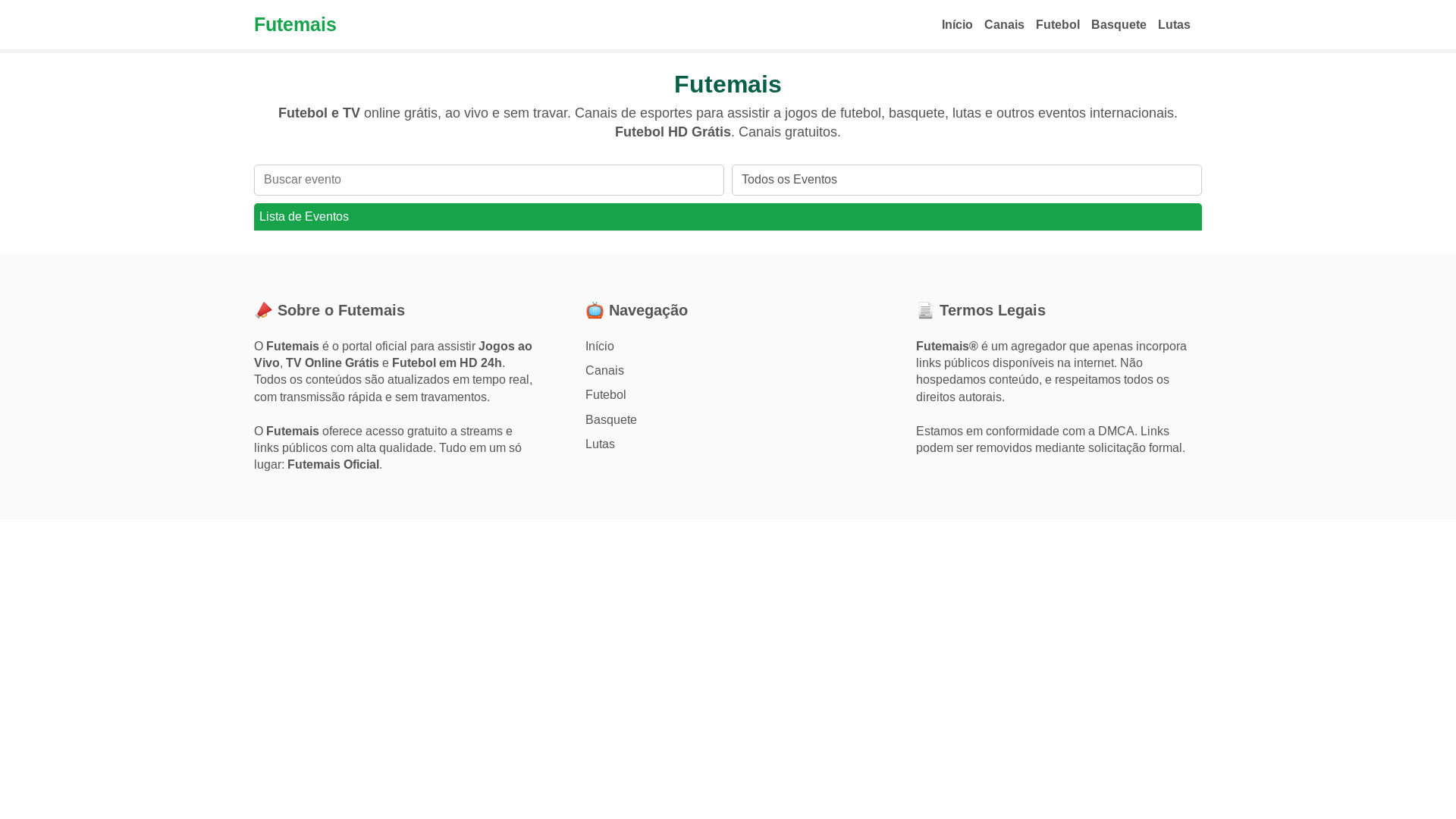 website screenshot of https://futemais.info/
