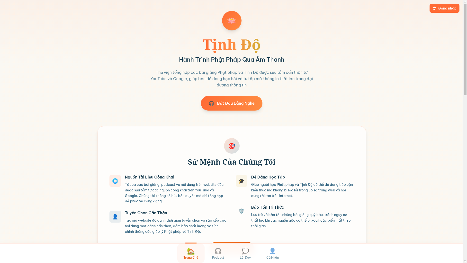 website screenshot of https://podcasttinhdo.vn/