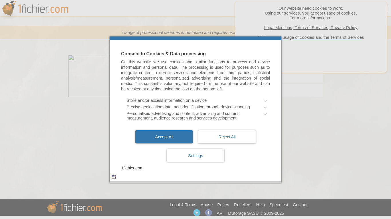 website screenshot of https://1fichier.com/?eoc9j7fnvqt1gox8y632