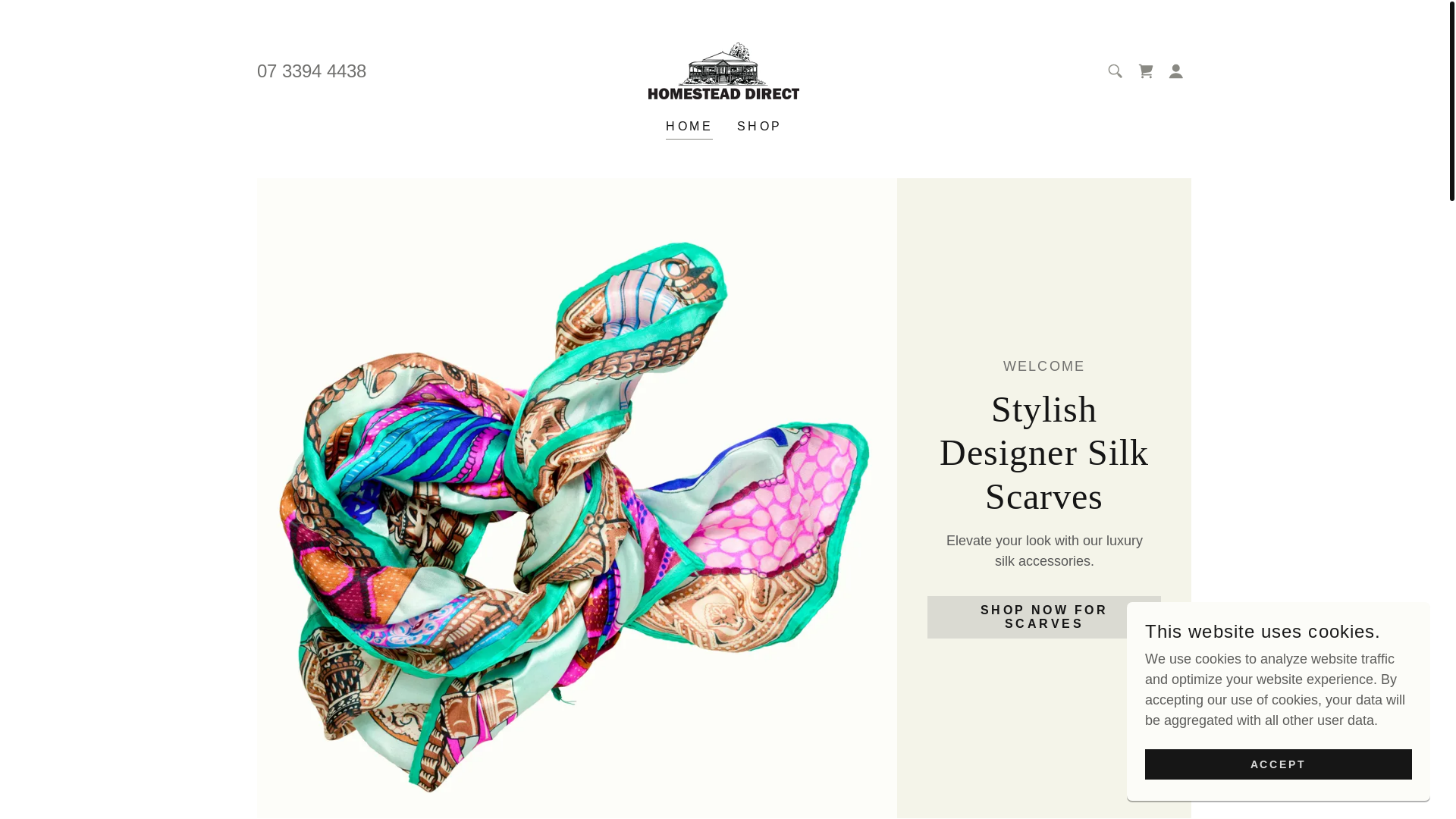 website screenshot of https://homestead.direct/