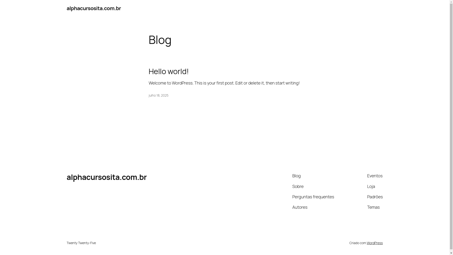 website screenshot of https://alphacursosita.com.br/