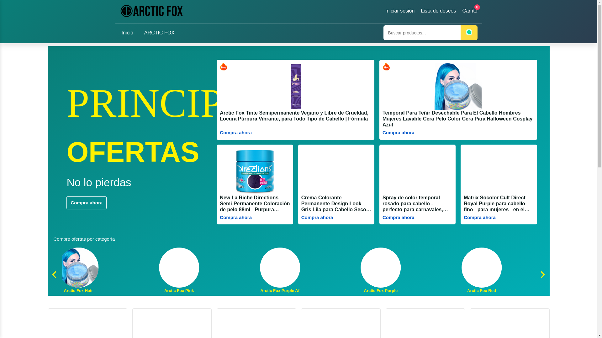 website screenshot of https://arcticfoxsalees.shop/